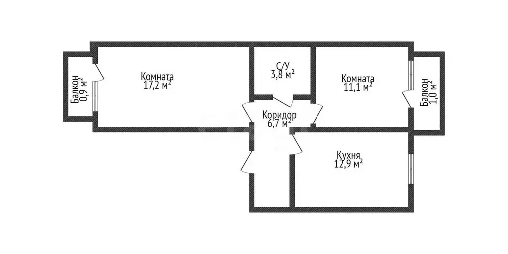2-комнатная квартира: Новая Адыгея, Береговая улица, 1к4 (49.8 м) - Фото 0
