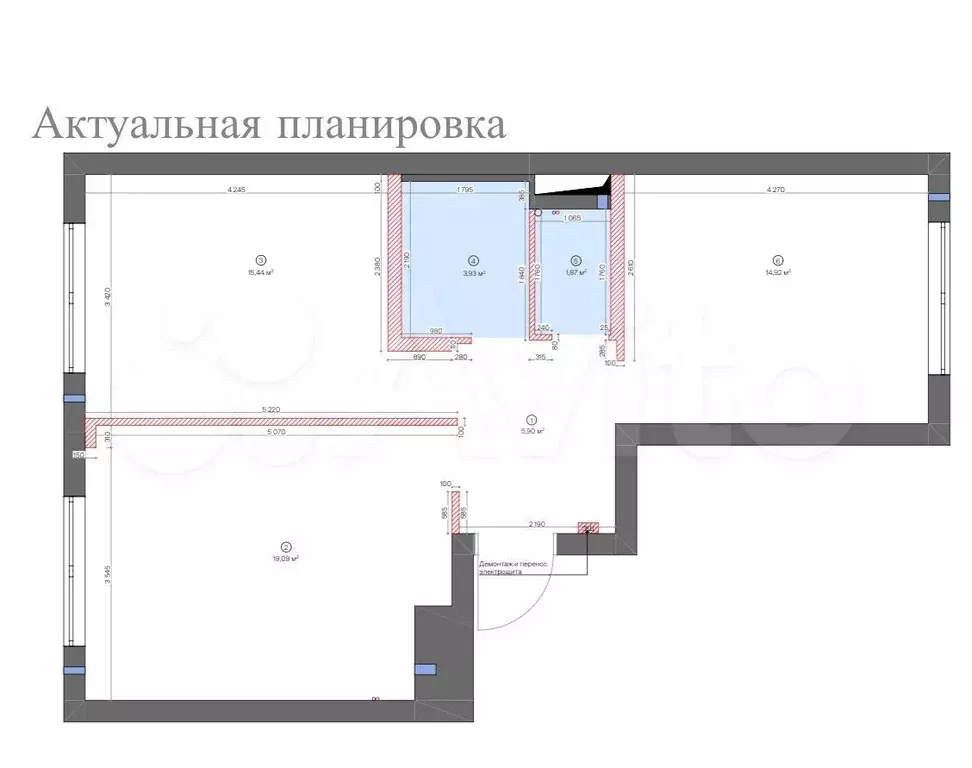 3-к. квартира, 60,6 м, 3/8 эт. - Фото 0