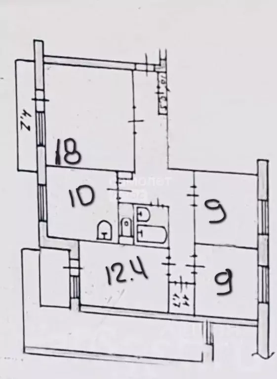 4-к кв. Хабаровский край, Амурск просп. Строителей, 66 (76.9 м) - Фото 2