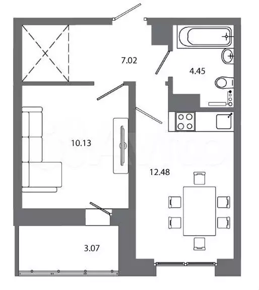 1-к. квартира, 40 м, 11/16 эт. - Фото 0