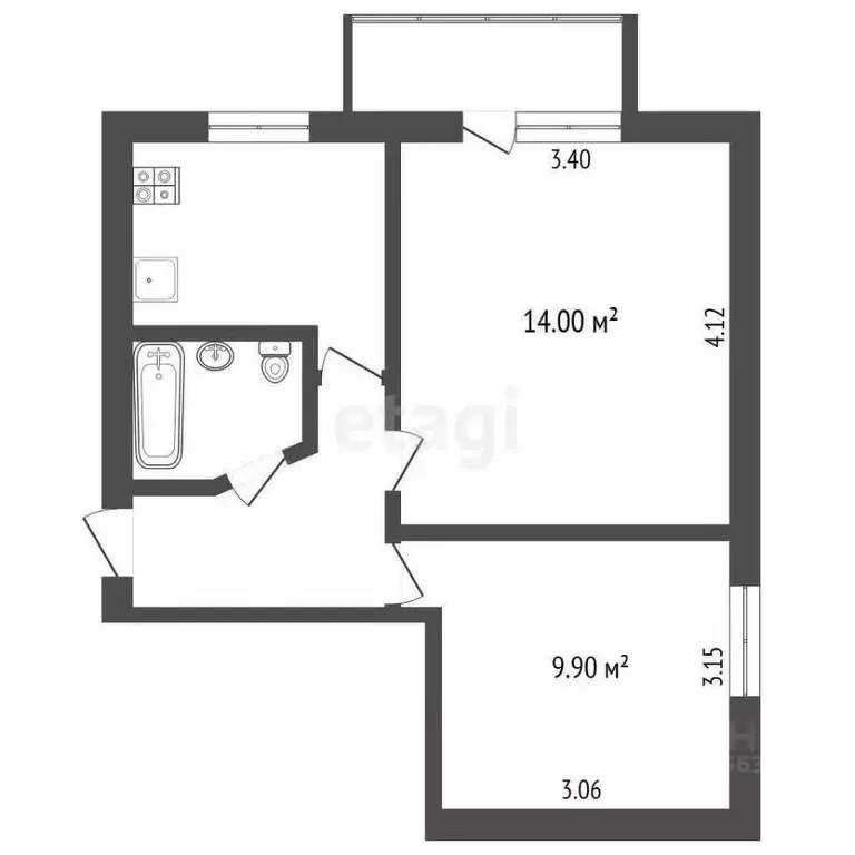 2-к кв. Ханты-Мансийский АО, Сургут просп. Мира, 35/1 (36.6 м) - Фото 1