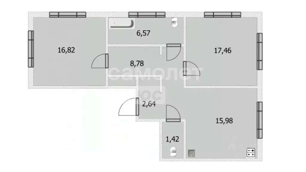 2-к кв. Башкортостан, Уфа ул. Рихарда Зорге, 73/1 (69.61 м) - Фото 2