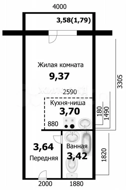 Квартира-студия, 20,5 м, 7/17 эт. - Фото 0