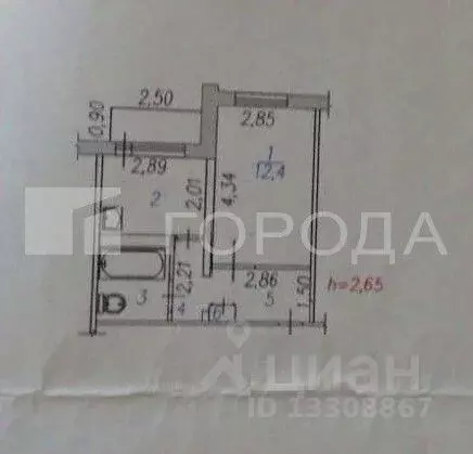 1-к кв. Кемеровская область, Новокузнецк ул. Новоселов, 38 (28.2 м) - Фото 2