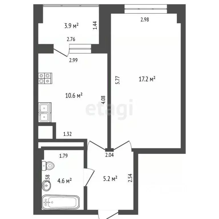 1-к кв. Саха (Якутия), Якутск просп. Михаила Николаева, 2/4 (37.6 м) - Фото 2