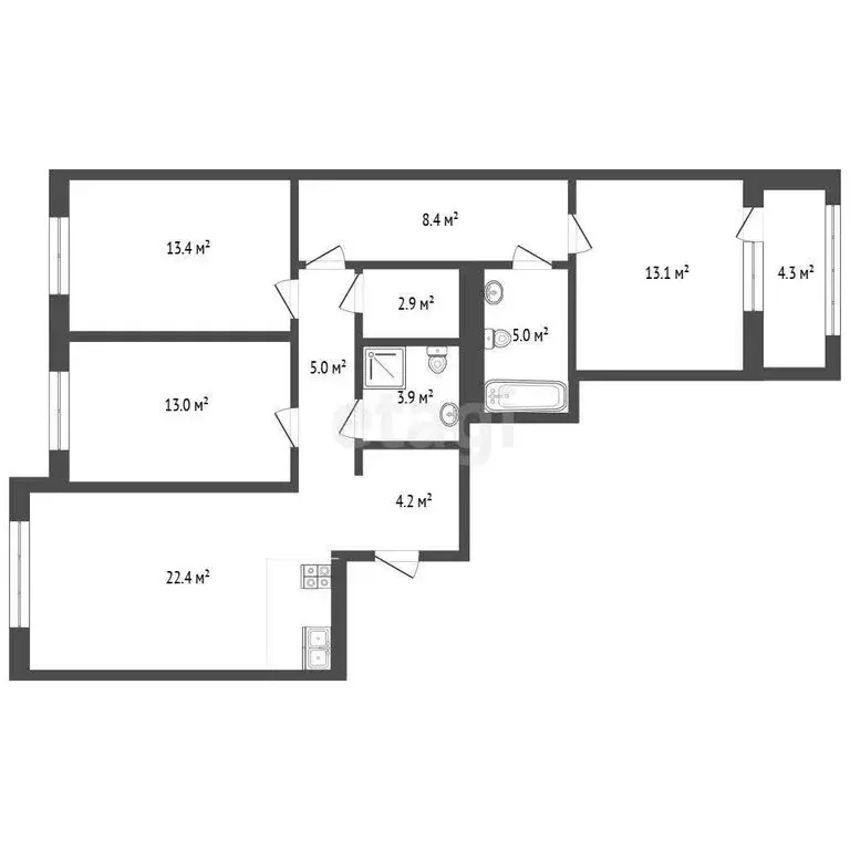 3-комнатная квартира: Тюмень, улица Разведчика Кузнецова, 16 (91.2 м) - Фото 1