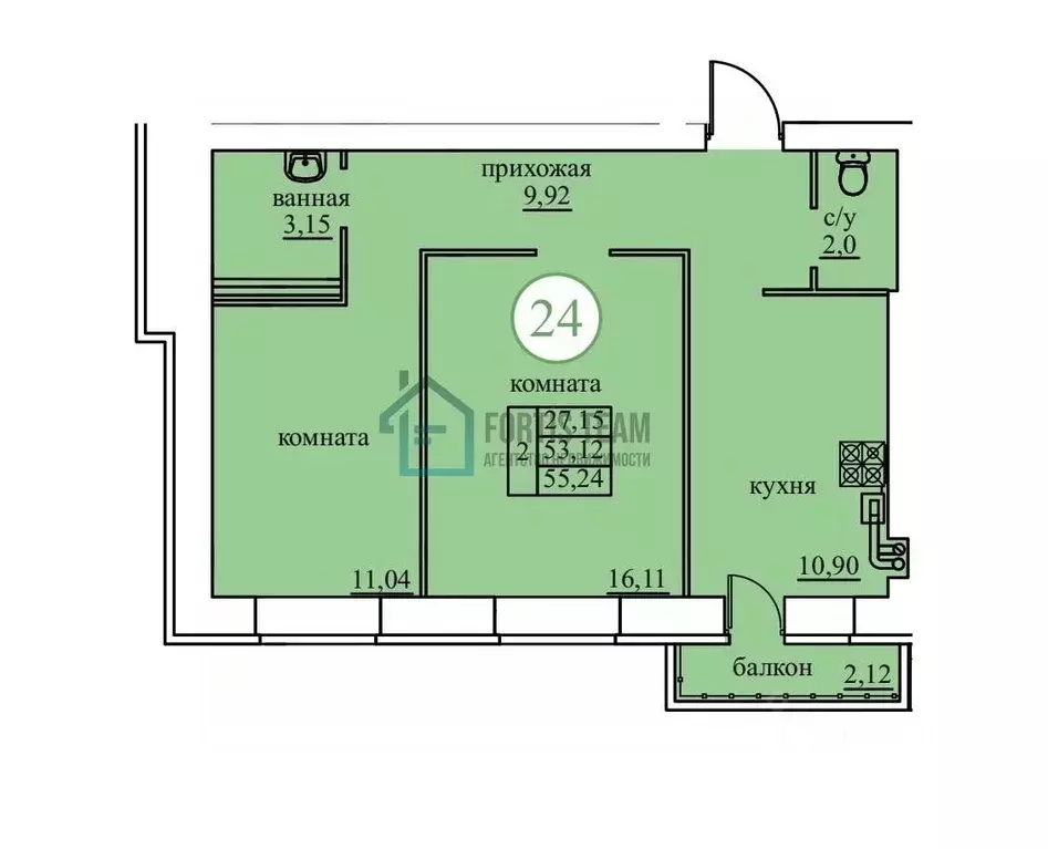2-к кв. Ярославская область, Ярославский муниципальный округ, пос. ... - Фото 1