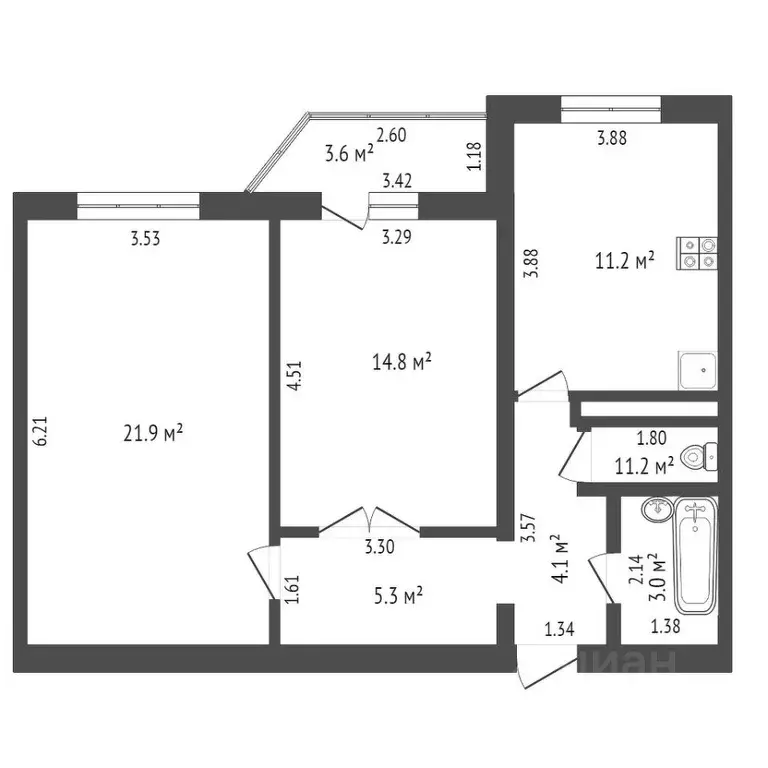 2-к кв. Краснодарский край, Геленджик Южный мкр, ул. Жуковского, 18 ... - Фото 2