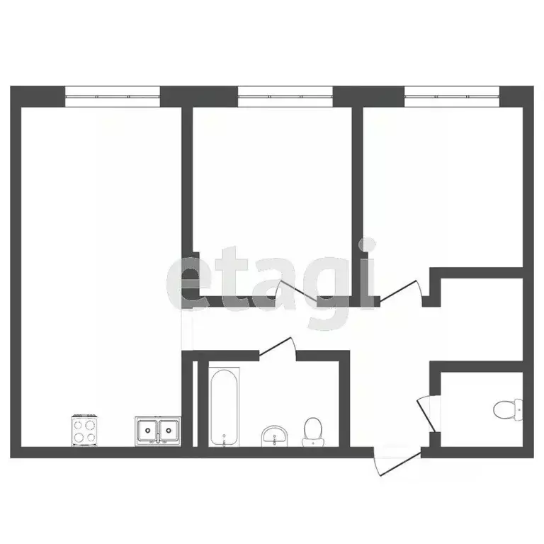 2-к кв. Тюменская область, Тюмень ул. Стройотрядовская, 6 (60.4 м) - Фото 1