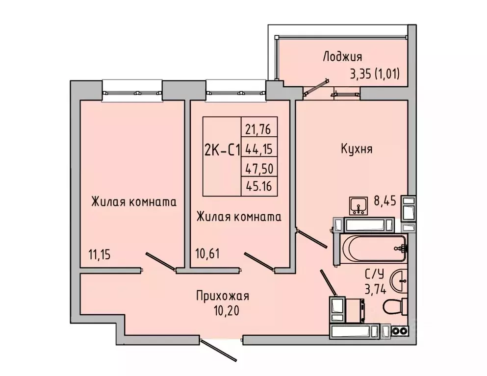 2-к кв. Ростовская область, Батайск ул. Луначарского, 180А (45.16 м) - Фото 0