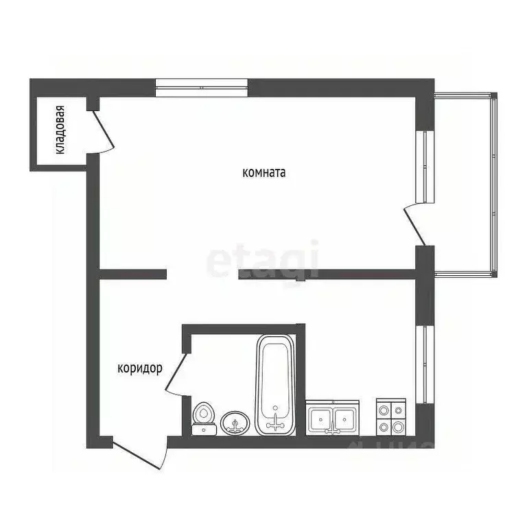 1-к кв. Московская область, Серпухов Российская ул., 28 (31.5 м) - Фото 2