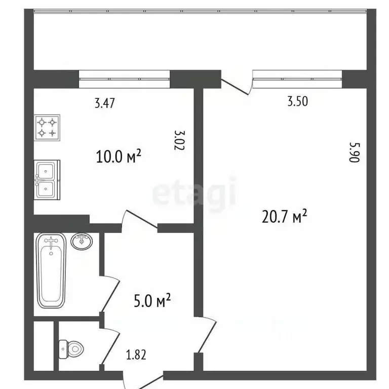 1-к кв. Санкт-Петербург ул. Хошимина, 11к1 (39.3 м) - Фото 1