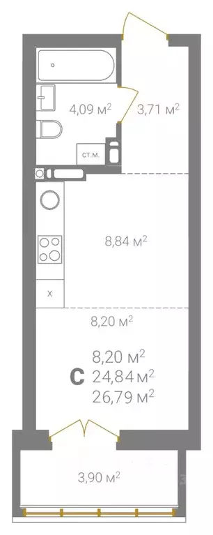 Студия Нижегородская область, Нижний Новгород Ветеринарная ул. (26.79 ... - Фото 2