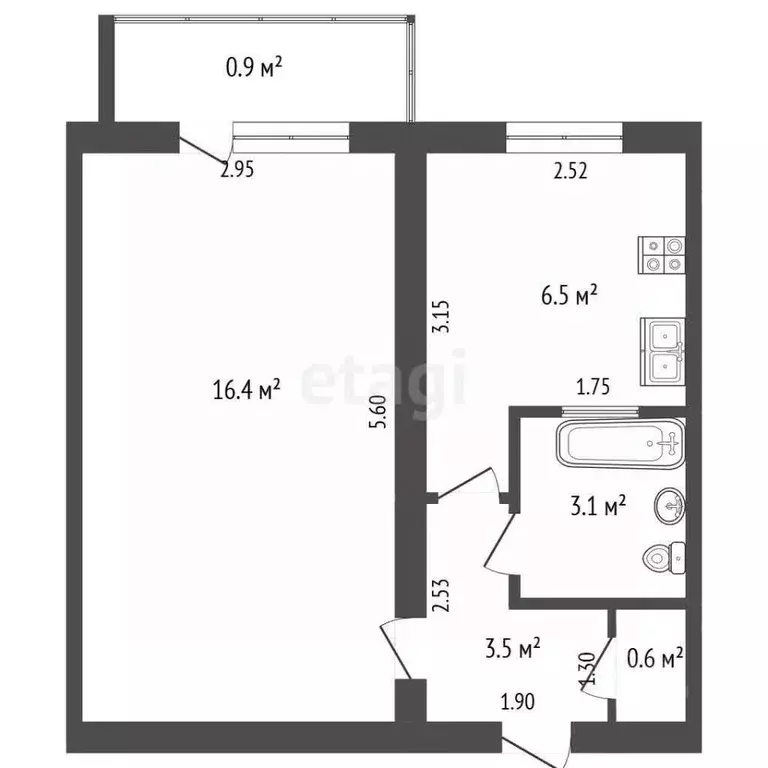 1-к кв. Крым, Феодосия ул. Гарнаева, 69 (30.1 м) - Фото 2