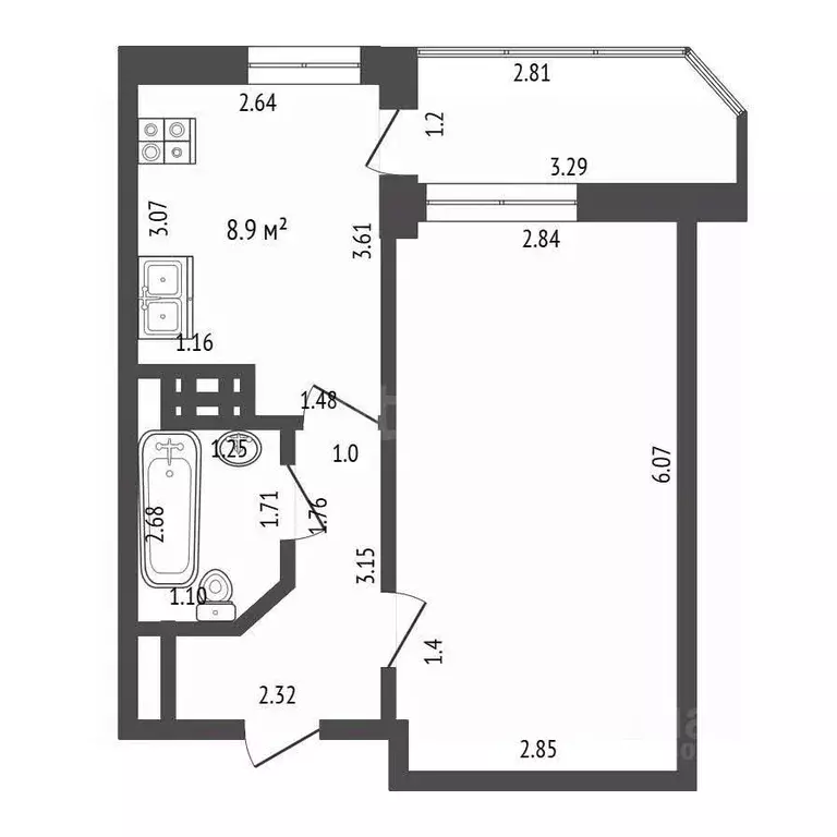 1-к кв. Севастополь ул. Павла Корчагина, 19Бк2 (36.0 м) - Фото 2