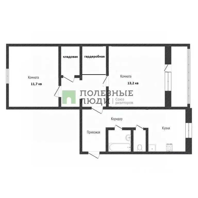 2-к кв. Курганская область, Курган Песчаный пер., 7 (45.7 м) - Фото 2