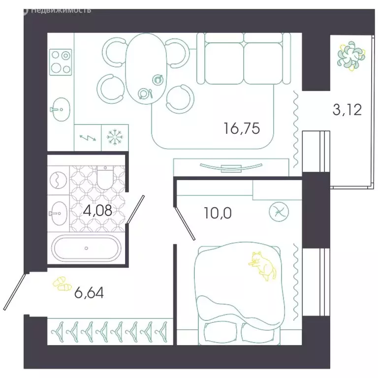 1-комнатная квартира: Пенза, Колышлейская улица, 7 (39.91 м) - Фото 1