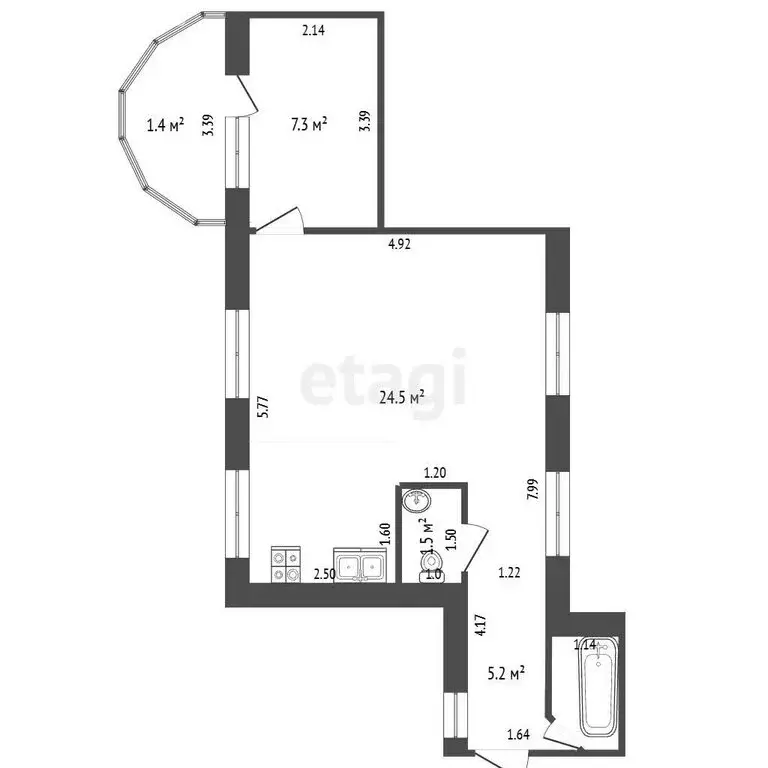 2-комнатная квартира: Солнечногорское, Вишнёвая улица, 46 (43 м) - Фото 1