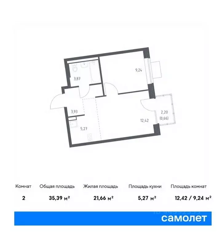 1-к кв. москва подольские кварталы жилой комплекс, к2 (35.39 м) - Фото 0