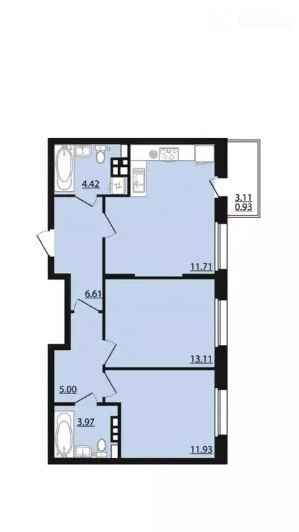 2-комнатная квартира: Солнечный, Кленовая улица, 3 (64 м) - Фото 0