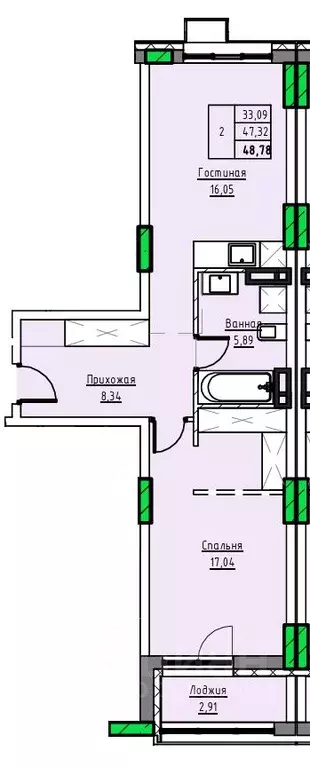 2-к кв. Алтайский край, Заринск 1-й мкр,  (48.78 м) - Фото 1
