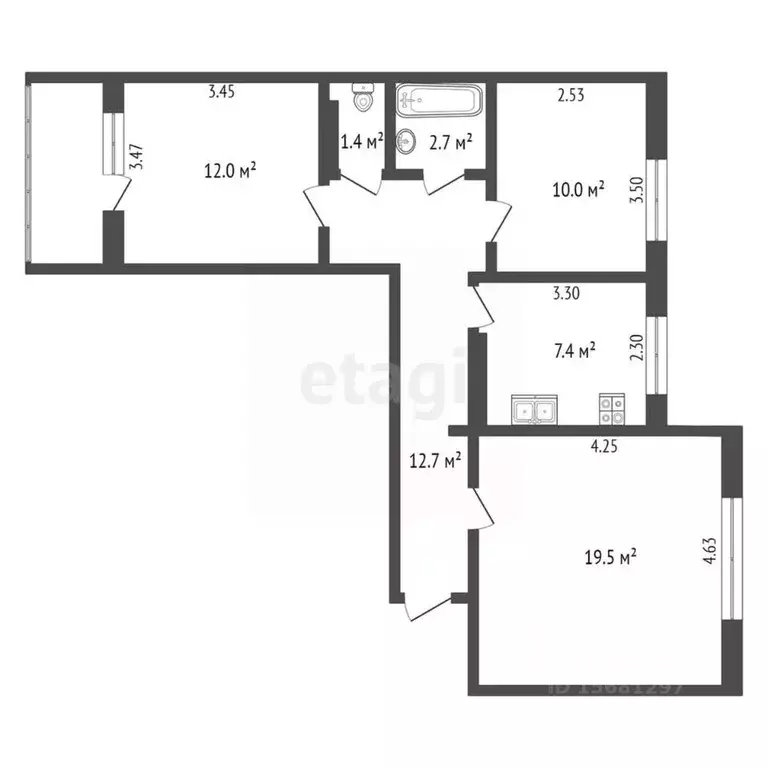 3-к кв. Коми, Усинск Возейская ул., 11 (67.8 м) - Фото 1