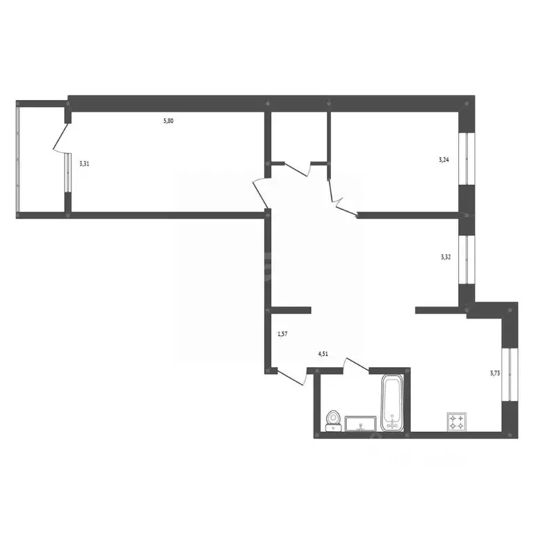 3-к кв. Амурская область, Белогорск ул. Кирова, 158 (85.5 м) - Фото 2