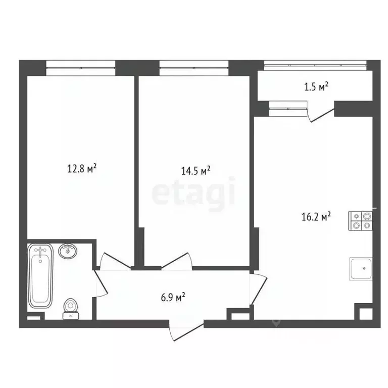 2-к кв. Москва бул. Скандинавский, 5к3 (56.1 м) - Фото 2
