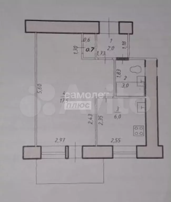 1-к. квартира, 30 м, 4/4 эт. - Фото 0