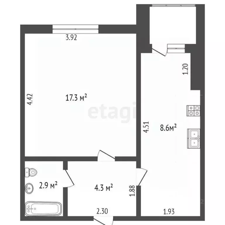 1-к кв. Забайкальский край, Чита ул. Шестиперова, 16 (35.7 м) - Фото 1
