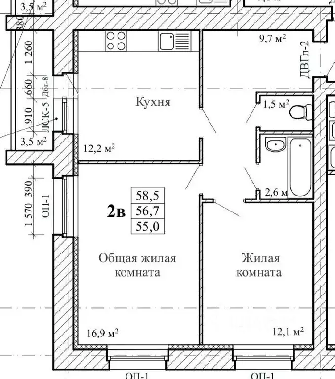 2-к кв. Тамбовская область, Тамбов городской округ, с. Бокино пер. ... - Фото 1