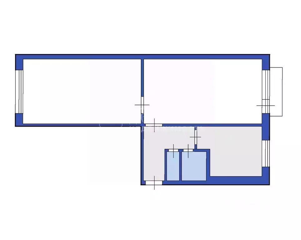 2-к кв. Кемеровская область, Кемерово Октябрьский просп., 69 (44.4 м) - Фото 2