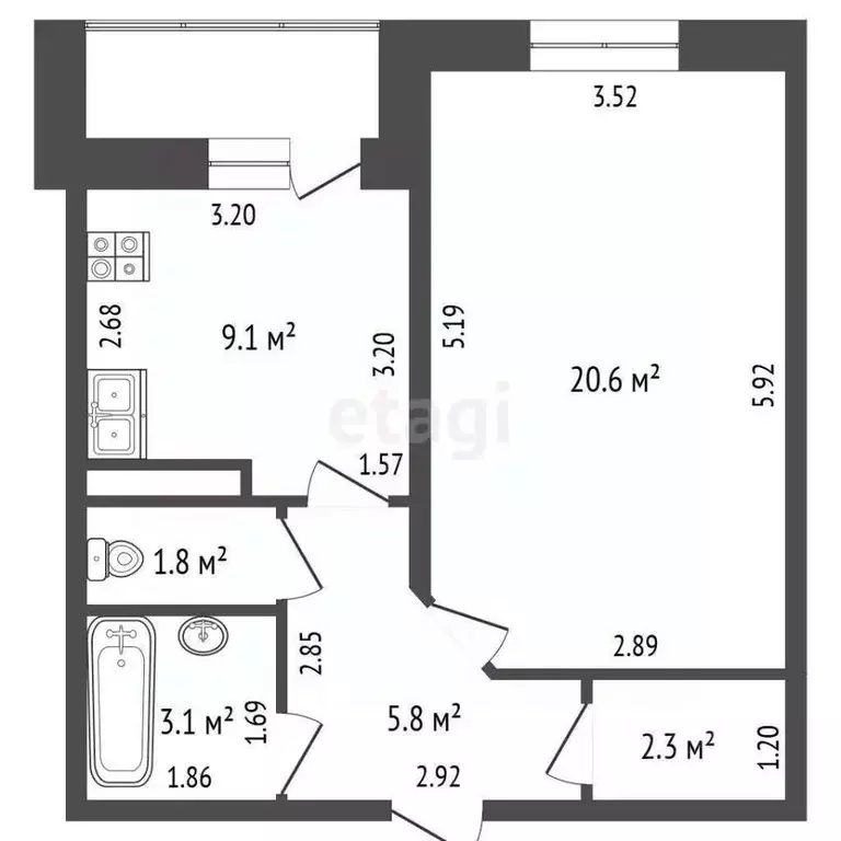 1-к кв. Ямало-Ненецкий АО, Новый Уренгой Строителей мкр, 5к5 (42.7 м) - Фото 1