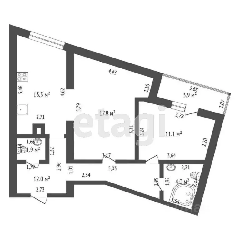 2-к кв. Тверская область, Тверь Бурашевское ш., 64 (65.0 м) - Фото 1