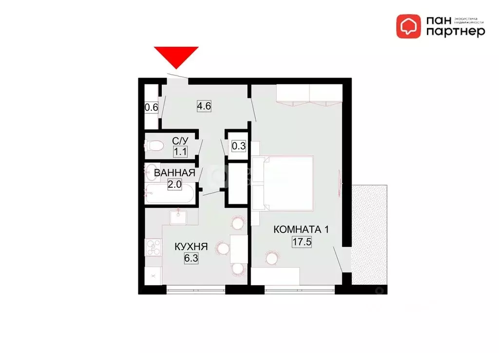 1-к кв. Санкт-Петербург Поэтический бул., 19К1 (32.4 м) - Фото 2