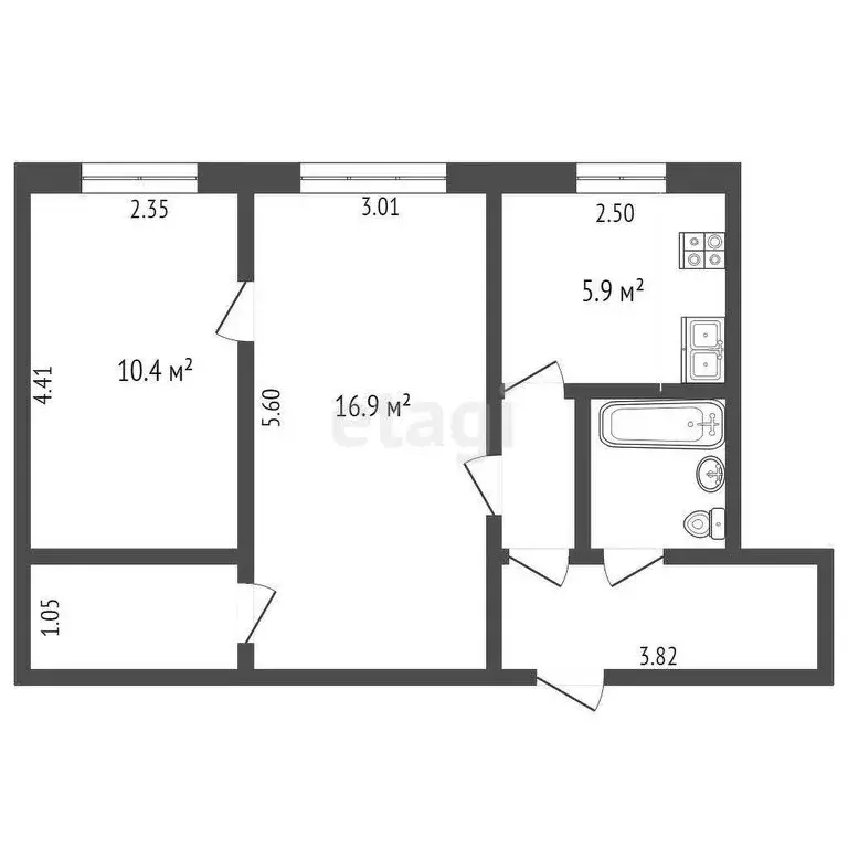 2-комнатная квартира: Вологда, улица Можайского, 50 (45 м) - Фото 0