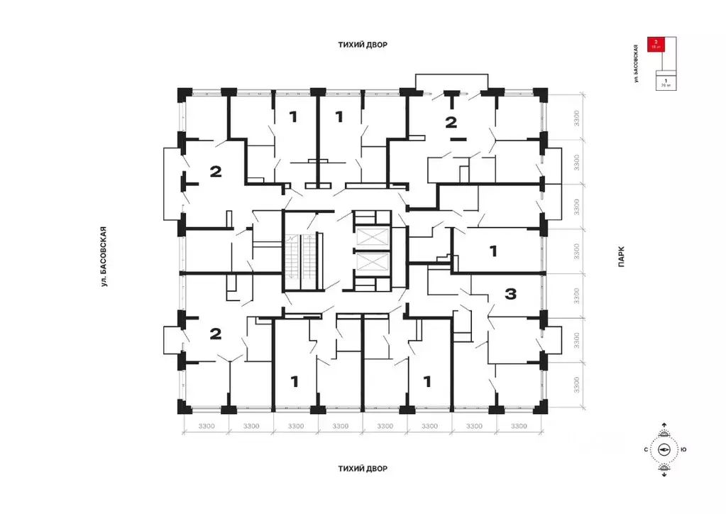 2-к кв. Москва Басовская ул., 16С3 (74.0 м) - Фото 1