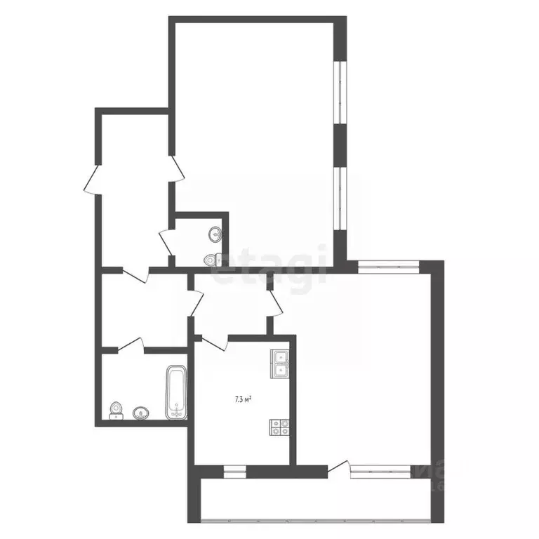 2-к кв. Крым, Щелкино Ленинский район, 1-й мкр, 34 (63.4 м) - Фото 2