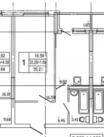 1-комнатная квартира: Уфа, Комсомольская улица, 106/3 (35.21 м) - Фото 1