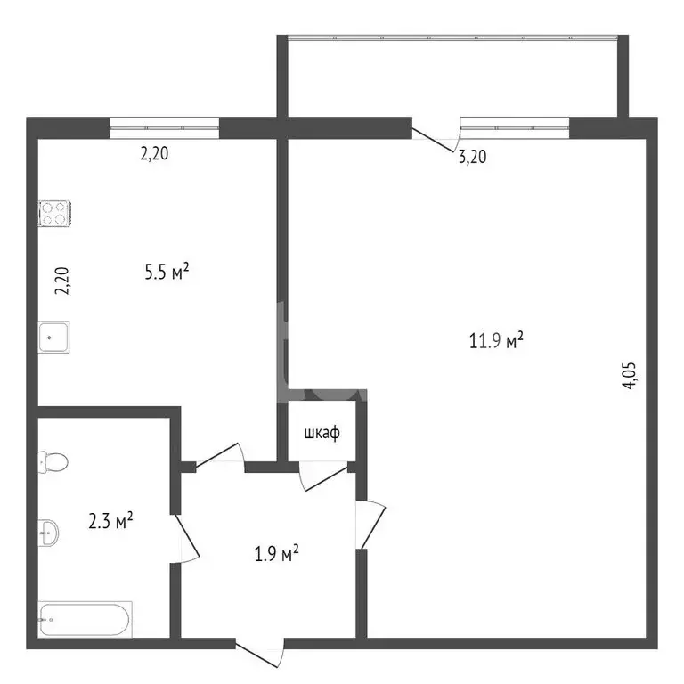 1-комнатная квартира: Омск, микрорайон Московка-2, улица Шакурова, 8 ... - Фото 1
