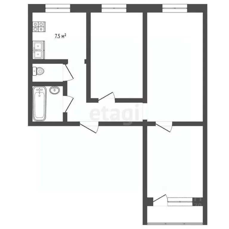 3-к кв. Московская область, Воскресенск Новлянский мкр, ул. ... - Фото 1