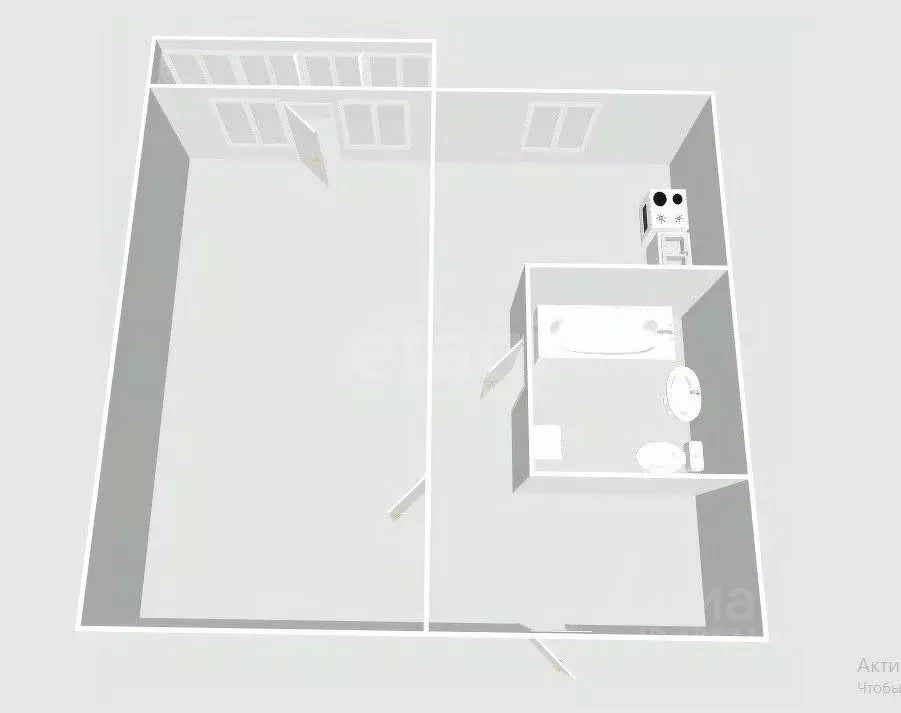 1-к кв. Сахалинская область, Южно-Сахалинск Курильская ул., 52 (31.0 ... - Фото 2