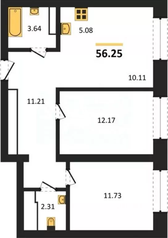 3-к кв. Челябинская область, Челябинский городской округ, пос. ... - Фото 2