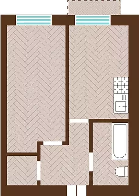 1-к кв. Калининградская область, Гурьевский муниципальный округ, пос. ... - Фото 1