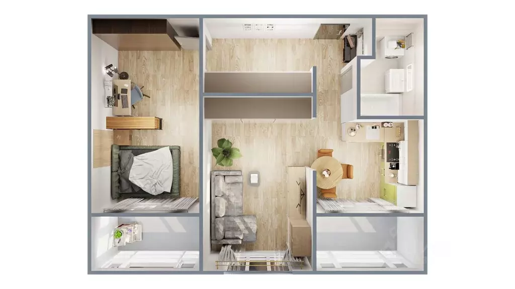 2-к кв. Новосибирская область, Новосибирск Самоцветы жилой комплекс ... - Фото 2