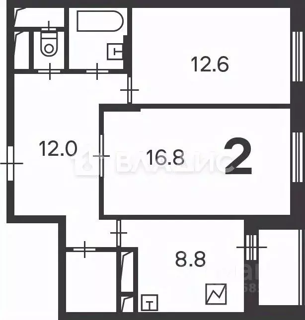 2-к кв. Москва Волгоградский просп., 97К3 (56.8 м) - Фото 0