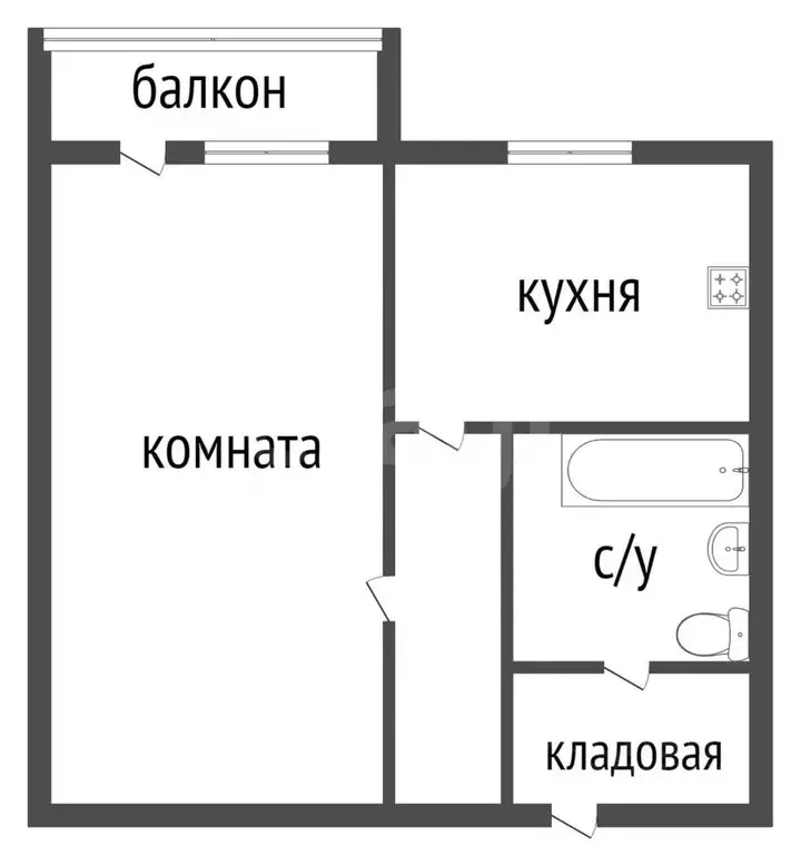 1-к кв. Курганская область, Курган ул. Аргентовского, 42 (33.1 м) - Фото 1