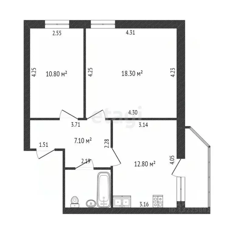 2-к кв. Вологодская область, Вологда ул. Сергея Преминина, 4 (53.0 м) - Фото 2