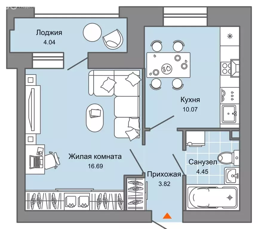 2-комнатная квартира: Ульяновск, жилой комплекс Город Новаторов, 3 (39 ... - Фото 0