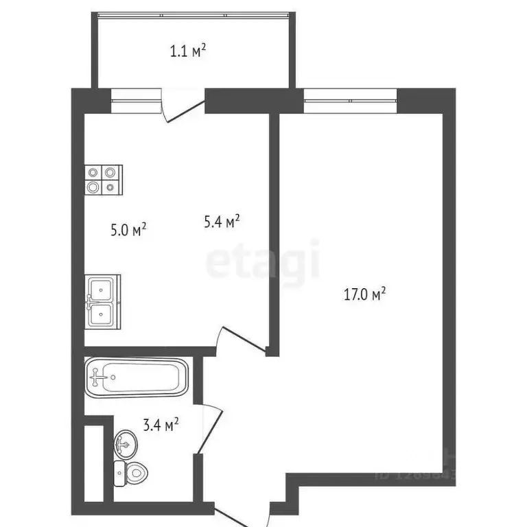 Студия Москва Прокшино жилой комплекс, 5.1.4 (26.3 м) - Фото 1